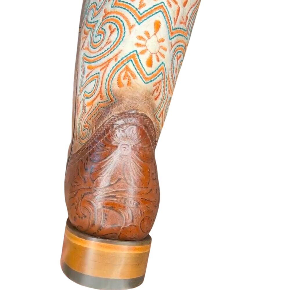 CORRAL Floral Embroidery Vamp Square Toe Cowboy Boot Sz 11 New in Box MSRP $485 - Picture 9 of 16